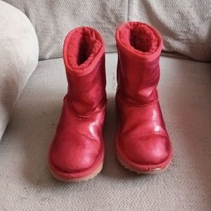 UGG Girl's Sparky Red Boots Size 1